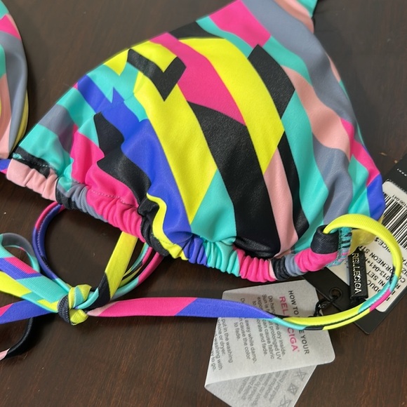 RELLECIGA Women's Cheeky Bikini Bottom Push up Triangle Bikini Swimsuit Neon - Picture 5 of 15